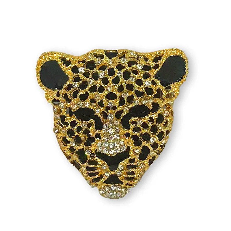 Golden Panther Shape Metal Brooch