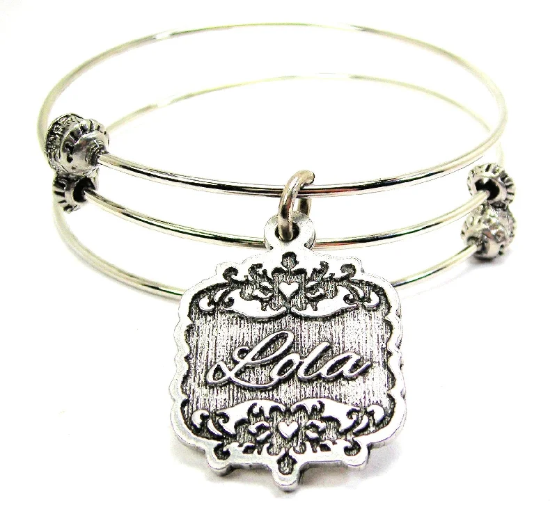 Lola Victorian Scroll Triple Style Expandable Bangle Bracelet