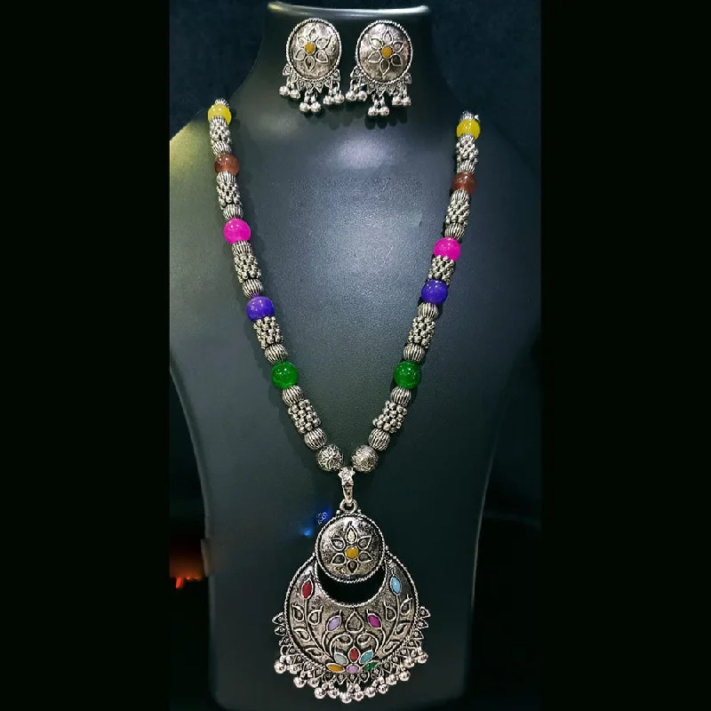 Manisha Jewellery Oxidised Plated Crystal Stone Necklace Set