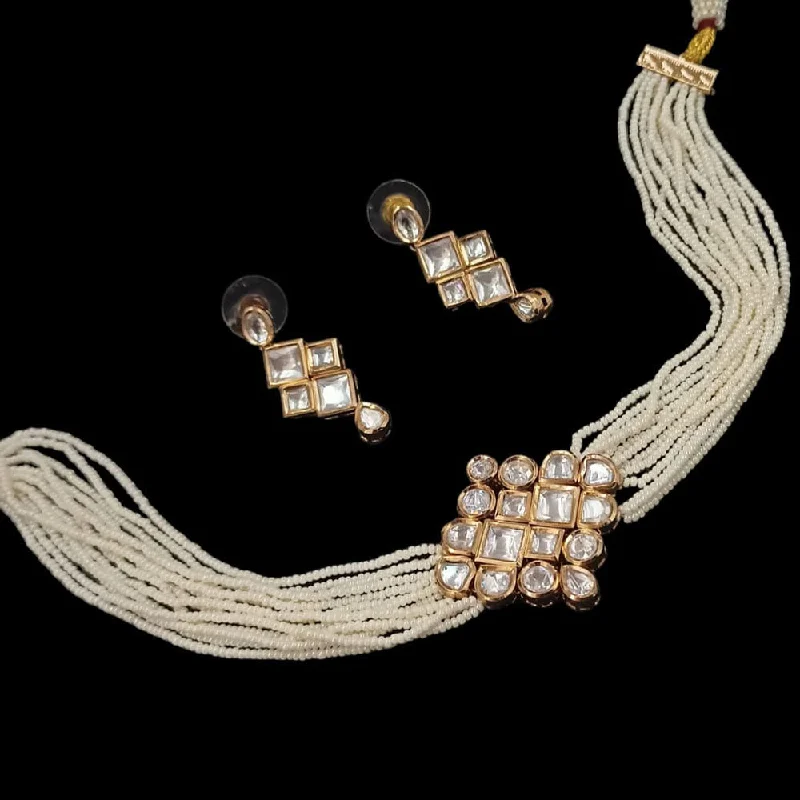 Padmawati Bangles Gold Plated Kundan And Pearl Choker Necklace Set